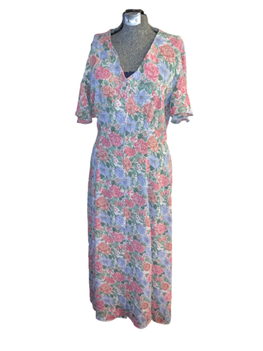 Beechers Brook long floral button up tea dress size 8
